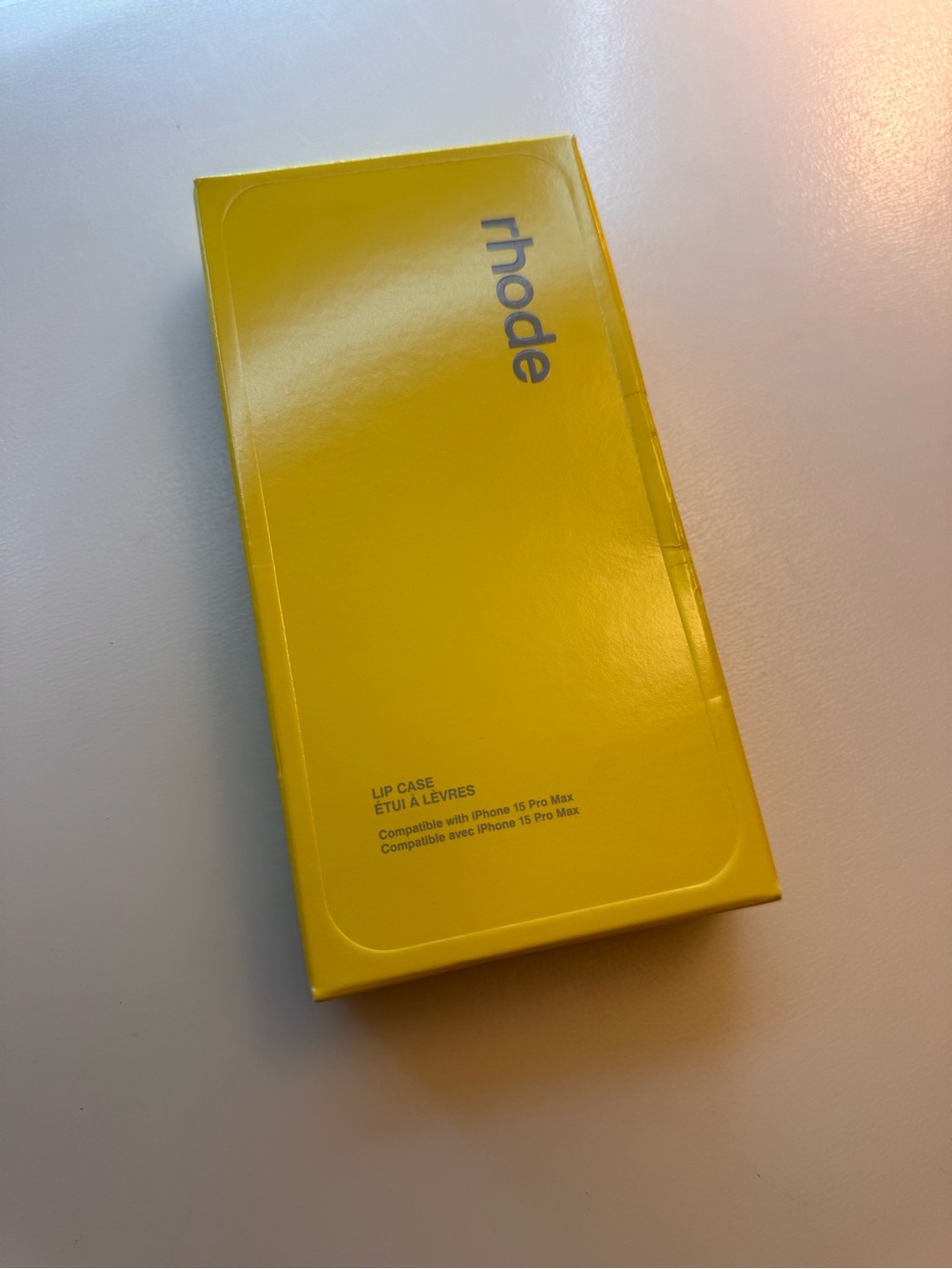 RHODE Yellow Lip Case for iPhone 15 Pro Max - Bright Yellow Packaging